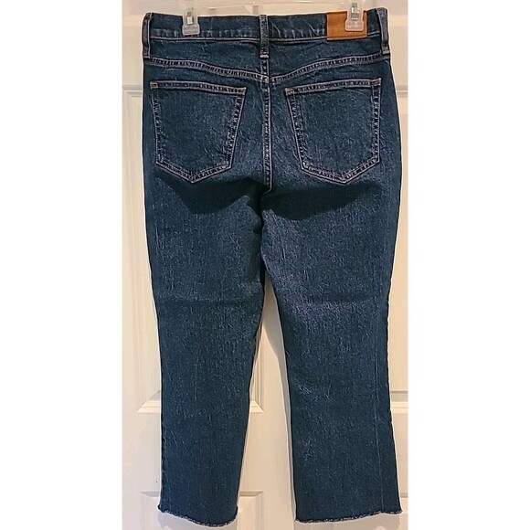 J. Crew 9" Billie Demi Boot Crop Raw Hem Medium Wash Blue Denim jeans Sz 29 - Picture 3 of 7